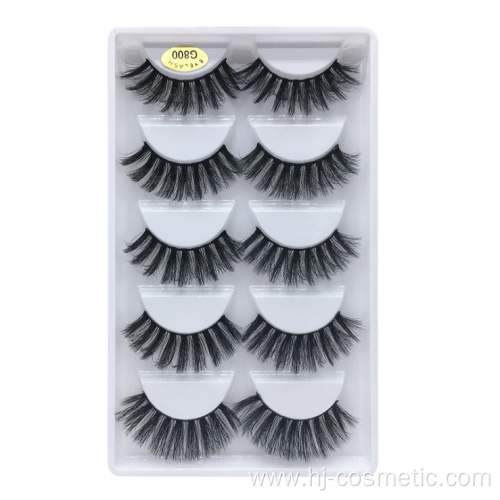 Vegan Eyelashes Private Label Natural Makeup 3D Mink Eyelashes 5 pairs/box